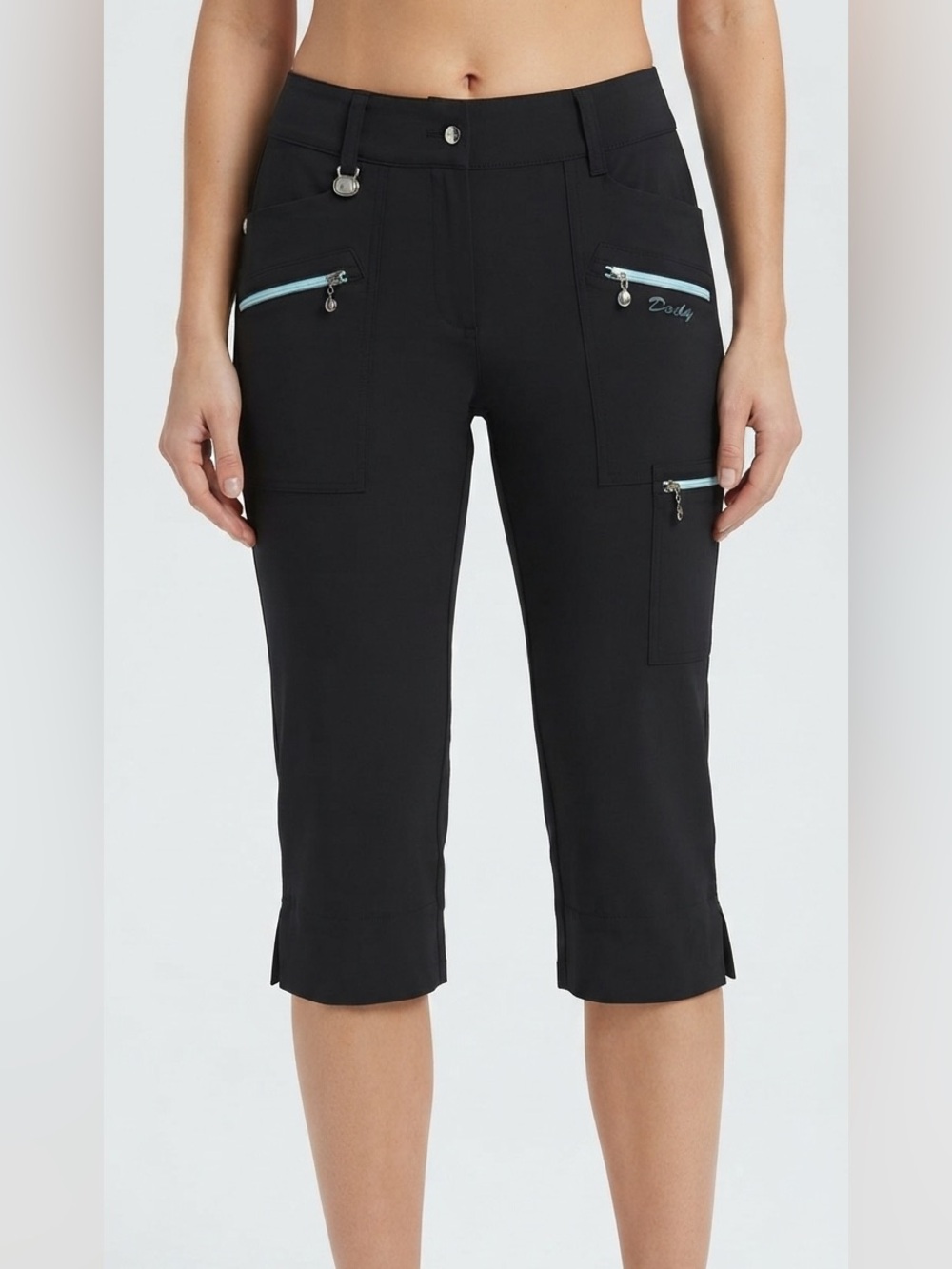 Daily Sports Black Zip Pocket Active Capris Size 10